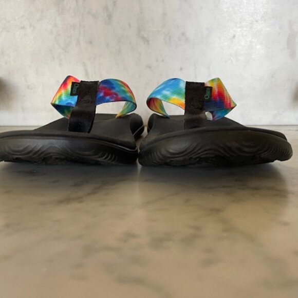 CHACO Chillos Flip Flop Dark Tie Dye Noir 8 M - Picture 6 of 16